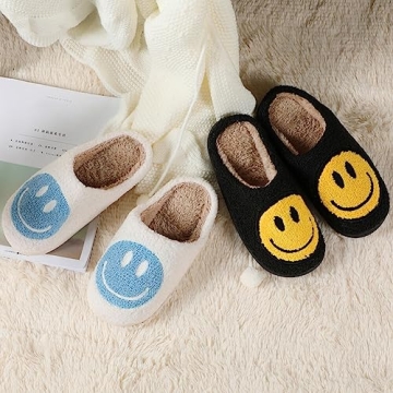Buy Kids Dubuto Smile Face Slippers, Cute Soft Plush Shoes