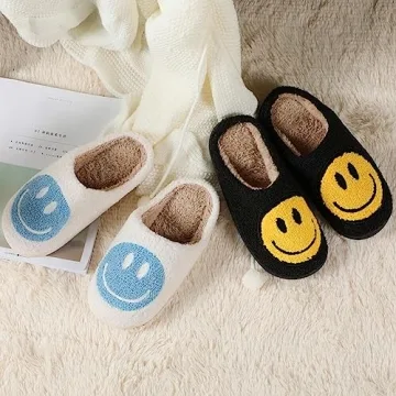 Buy Kids Dubuto Smile Face Slippers, Cute Soft Plush Shoes