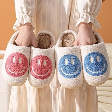 Buy Kids Dubuto Smile Face Slippers, Cute Soft Plush Shoes