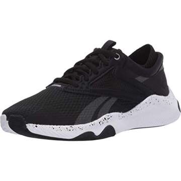 Reebok womens HIIT Training Shoe, Black/White, 8 M US