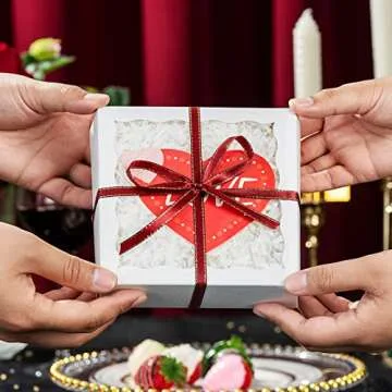RomanticBaking 40 Pack 5" x 5" x 1 1/5" Cookies boxes Tuck Boxes Heart Hot Chocolate Bombs Boxes for 4 Macaron Boxes Bakery Boxes with Window