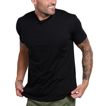 INTO THE AM Premium Men's Fitted Crew Neck Plain Essential Tees - Modern Fit Short Sleeve T-Shirts f...