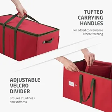 ZOBER Christmas Ornament Storage Box - Organize 80 Ornaments Stylishly