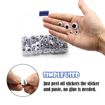 Self-Adhesive Googly Eyes Mixed Sizes for Crafts 450Pcs