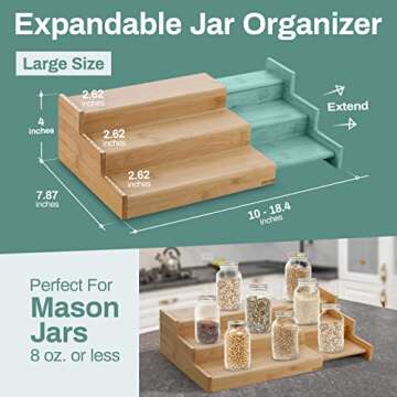 Bamboo Expandable Spice Rack Organizer for Kitchen Storage