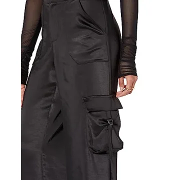The Drop Jessenia Shine Cargo Pants - Women's Silky Style