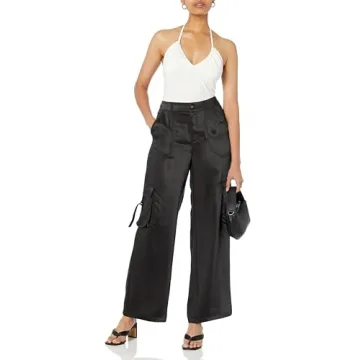 The Drop Jessenia Shine Cargo Pants - Women's Silky Style