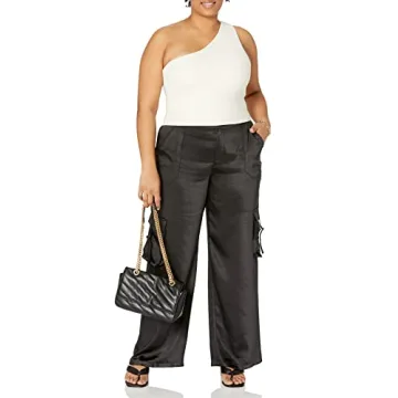 The Drop Jessenia Shine Cargo Pants - Women's Silky Style