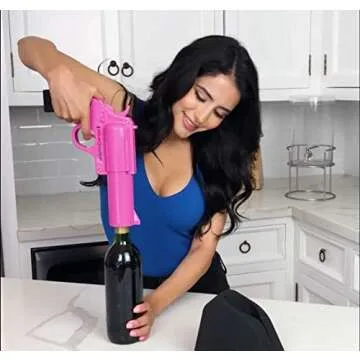 WineOvation Electric Gun Wine Opener (Black) - Open your Wine Bottle fast and without hassle - Great Gifts for Gun Enthusiasts and Wine Lovers
