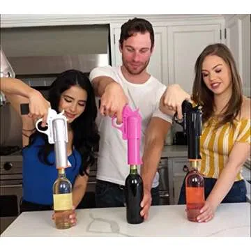 WineOvation Electric Gun Wine Opener (Black) - Open your Wine Bottle fast and without hassle - Great Gifts for Gun Enthusiasts and Wine Lovers