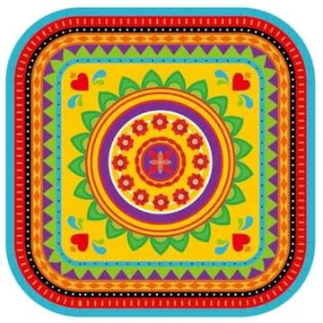 24 Pack Mexican Fiesta Paper Plates for Parties