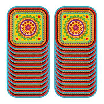 24 Pack 9" Mexican Fiesta Dessert Paper Plates Mexico Cactus Colorful Square Disposable Dinner Party Plates Set Mexican Fiesta Theme Paper Plates Baby Shower Birthday Party Supplies