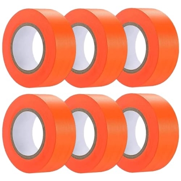 6-Pack Neon Orange Flagging Tape - 600ft Non-Adhesive Marking Ribbon