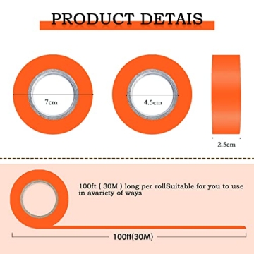 Neon Orange Flagging Tape 600ft Non-Adhesive Marking Ribbon