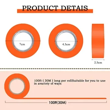 Neon Orange Flagging Tape 600ft Non-Adhesive Marking Ribbon