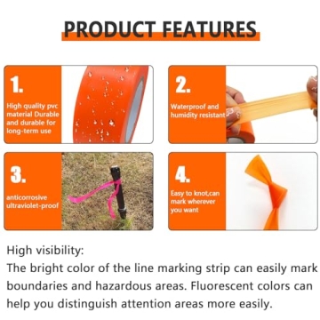 Neon Orange Flagging Tape 600ft Non-Adhesive Marking Ribbon