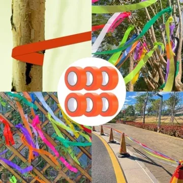 Neon Orange Flagging Tape 600ft Non-Adhesive Marking Ribbon