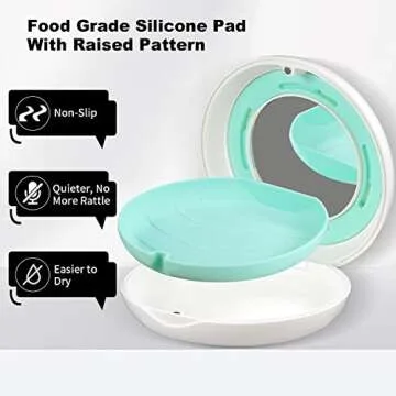 2PCS Retainer Case with Mirror and Adjustable Vent Holes, Cute Slim Aligner Case Compatible with Invisalign, Night Mouth Guard Case, With Retainer Remover Tool, Chew & Brush, White+Pink