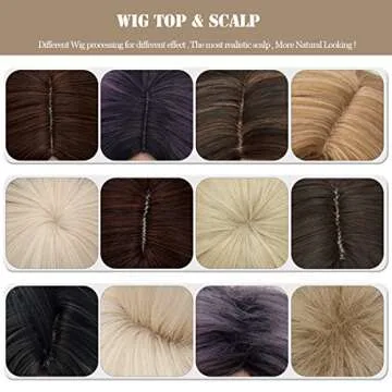 Cying Lin Short Bob Wavy Curly Wig Rainbow Air Bangs Wig For Women Cosplay Halloween Wigs Heat Resistant Bob Party Wig (Rainbow)