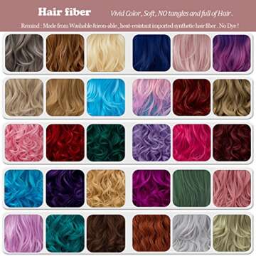 Cying Lin Short Bob Wavy Curly Wig Rainbow Air Bangs Wig For Women Cosplay Halloween Wigs Heat Resistant Bob Party Wig (Rainbow)