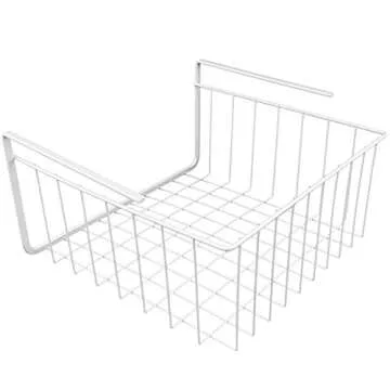Southern Homewares White Wire Under Shelf Storage Organization Basket 11-Inch