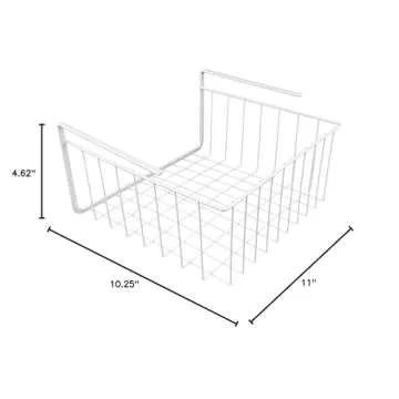 Southern Homewares White Wire Under Shelf Storage Organization Basket 11-Inch