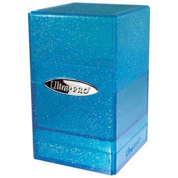 Ultra Pro - Satin Tower 100+ Card Deck Box (Glitter Blue) - Protect Your Gaming Cards, Sports Cards ...