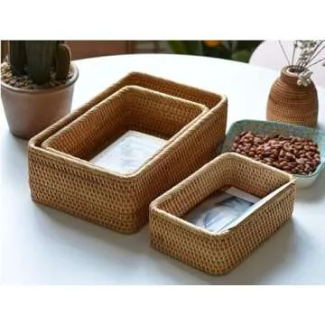Natural Rattan Storage Baskets for Stylish Organization