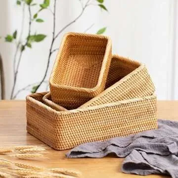 Natural Rattan Storage Baskets for Stylish Organization