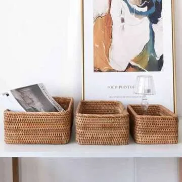 Natural Rattan Storage Baskets for Stylish Organization