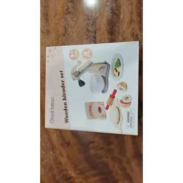 Giant bean Wooden Toy Mixer, Kids Play Kitchen Accessories, Pretend Play Toy Blender for Boys Girls Ages 3+