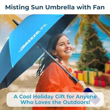 Breeze Life Original Mister Breeze Sun Umbrella with Fan