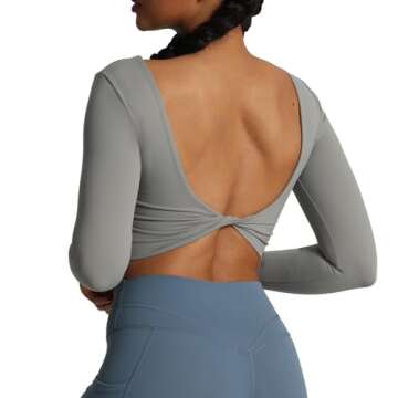 Aoxjox Twist Back Crop Top for Women - Stylish & Functional Workout Wear