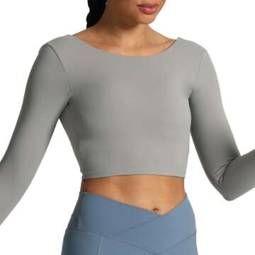 Aoxjox Twist Back Crop Top for Women - Stylish & Functional Workout Wear