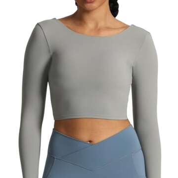 Aoxjox Twist Back Crop Top for Women - Stylish & Functional Workout Wear