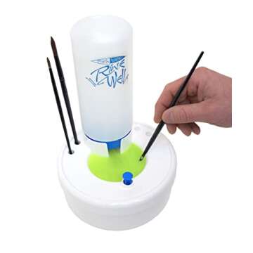 Masterson Fresh Water Rinse Well Brush Cleaner for Cleaning Paintbrushes, Cleaning System for Acrylic, Watercolor, and Water-Based Paints, Great for Studio, Classroom, and Face Painting, Made in USA