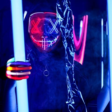 LED Halloween Glow Mask & Gloves Set for Cosplay