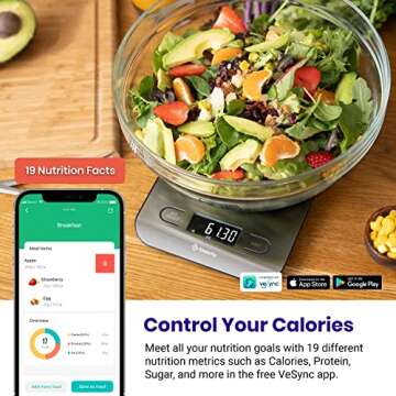 Etekcity Food Nutrition Kitchen Scale, Digital Grams and Ounces for Weight Loss, Baking, Cooking, Ke...