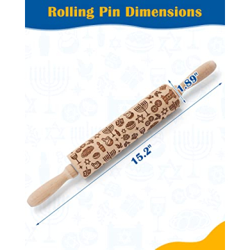 Xylolfsty Hanukkah Rolling Pin for Holiday Baking Fun