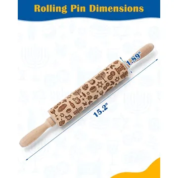 Xylolfsty Hanukkah Rolling Pin for Holiday Baking Fun