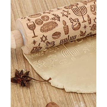 Xylolfsty Hanukkah Rolling Pin for Holiday Baking Fun