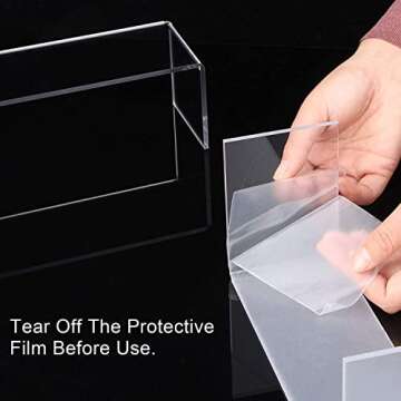 ANDGOO Display Risers, 6 Pcs Acrylic Risers Clear Rectangular Stands Collectibles Display Shelf for ...
