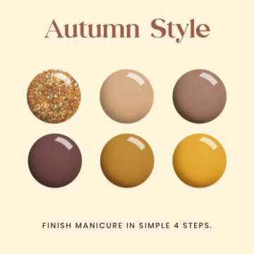 Beetles Fall Gel Nail Polish Set, 6 Colors Caramel Chocolate Coffee Mocha Yellow Gold Glitter Brown ...