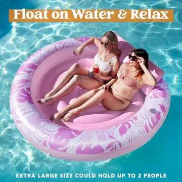 Sloosh Inflatable Tanning Pool Lounger Float,72" x 65" Pool Floats Adult with Pillow,Luxury Fabric L...