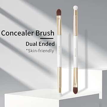ENZO KEN Small Concealer Brush Under Eye Sponge, Flat Concealer Brush, Small Makeup Brush, Small Fla...