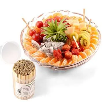 [2 Packs of 110 PCS] 3.5 inch Appetizer Forks, Mini Forks for Appetizers, Cocktail Forks Appetizer Forks, Bamboo Toothpicks for Appetizer, Wooden Forks Food Picks for Fruit, Charcuterie Accessories.