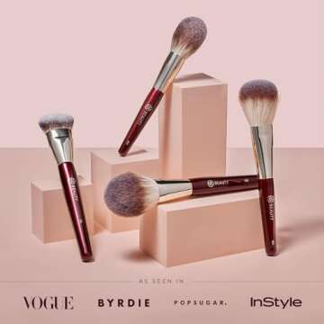 BK BEAUTY - ESSENTIALS FACE BRUSH SET (4PC) - Professional Makeup Brush Set for Liquid or Cream Foun...