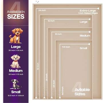 BossGrace Dog Food Mat - Raised Edges Cat Food Mat Prevent Spills – 100% Waterproof Dog Mat for Fo...