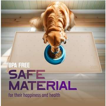 BossGrace Non-Slip Dog & Cat Food Mat for Easy Cleanup