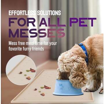BossGrace Non-Slip Dog & Cat Food Mat for Easy Cleanup
